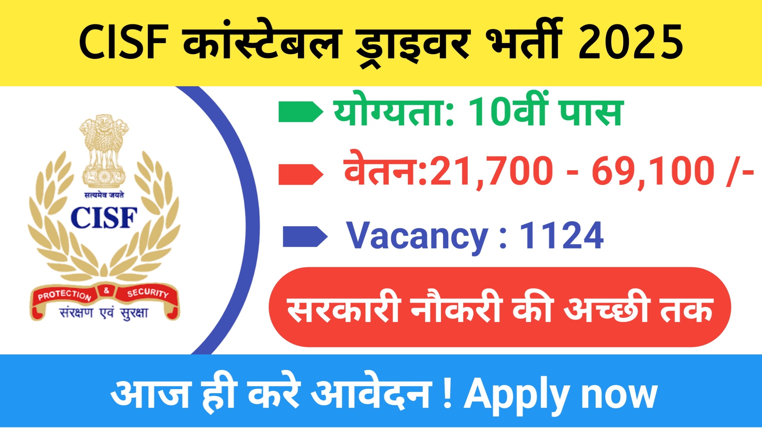 CISF constable driver recruitment 2025